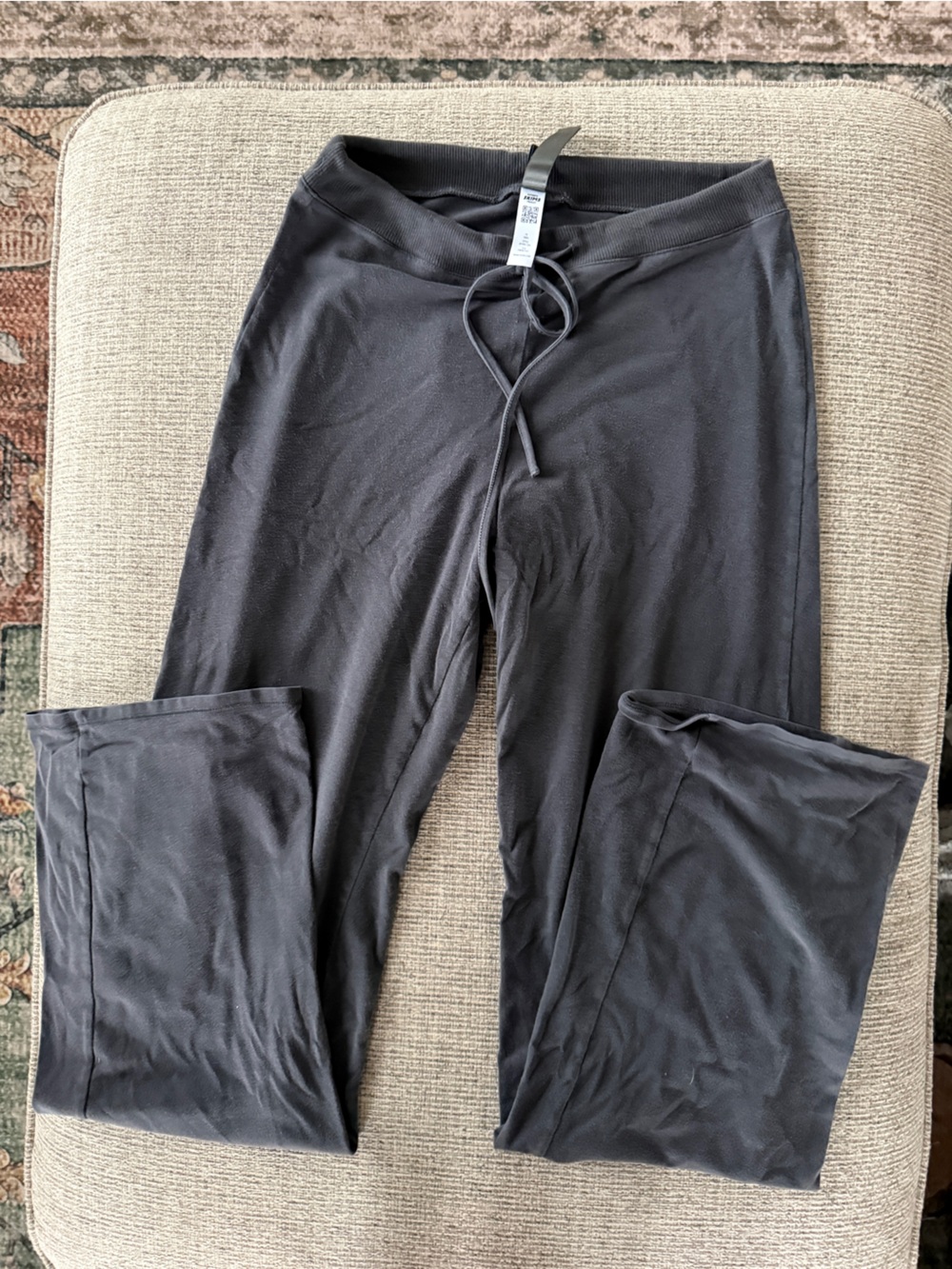 SKIMS Cotton Jersey Straight Leg Pant Ash Gray Small - Picture 2 of 2